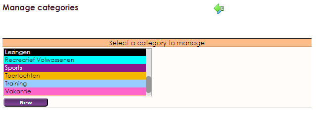 Activiteiten Categorieen aanmaken en beheren 4