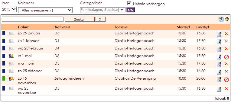 Activiteiten Inschrijvingen beheren 1
